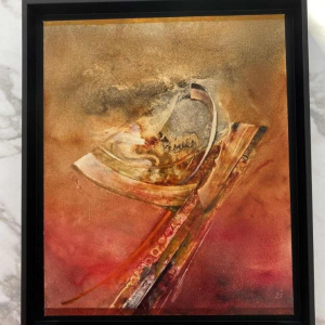 Jacques Zimmermann, peinture abstraite, huile sur papier N°26