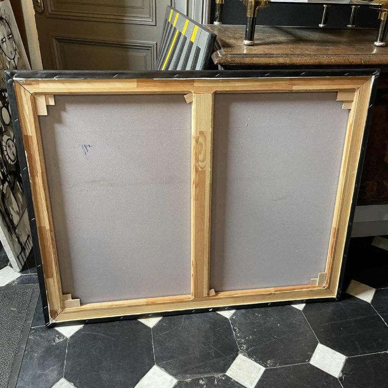 DENIS MATEMO "Market scene", Charcoal on canvas in 2016