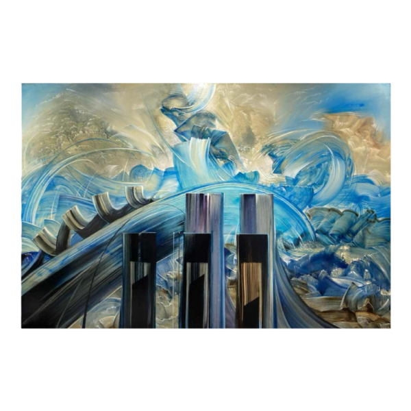 Jacques Zimmermann Les orgues océanes abstract painting, oil on canvas, 1988