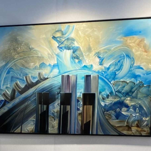 Jacques Zimmermann 'Les orgues océanes' tableau abstrait, huile sur toile, 1988