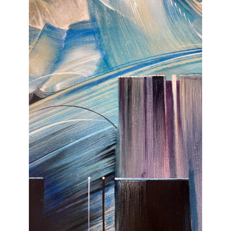 Jacques Zimmermann Les orgues océanes abstract painting, oil on canvas, 1988