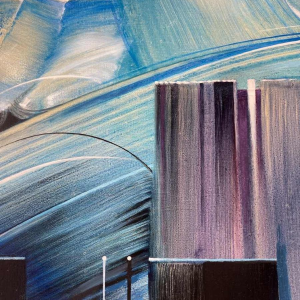 Jacques Zimmermann 'Les orgues océanes' abstract schilderij, olieverf op doek, 1988