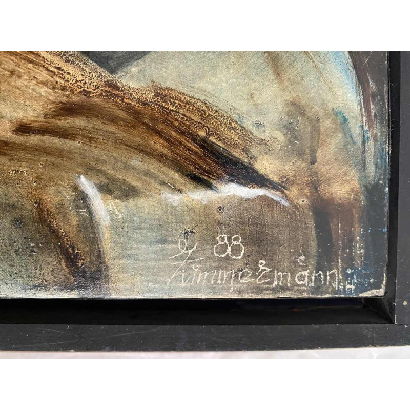 Jacques Zimmermann 'Les orgues océanes' tableau abstrait, huile sur toile, 1988