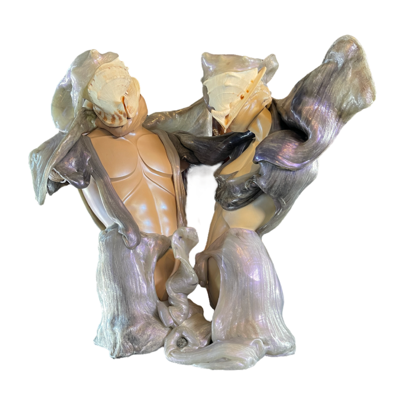 REMO PINTUS 'Couple au coquillages' Sculpture Fantastique en Polystirolo, 1970s