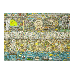 James Rizzi The last stop is Coney island, 3D zeefdruk gesigneerd, genummerd 258/350, gedateerd 2003