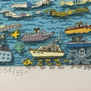 James Rizzi « The last stop is Coney island », sérigraphie 3D signée, numérotée 258/350, datée de 2003