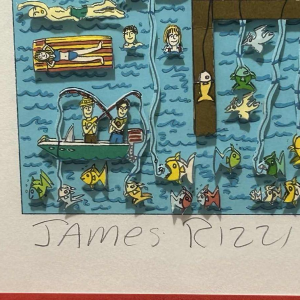 James Rizzi The last stop is Coney island, 3D zeefdruk gesigneerd, genummerd 258/350, gedateerd 2003