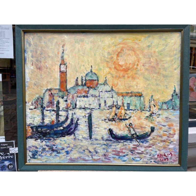 Marcel HOCQ ( 1933-) « Venise » huile sur toile