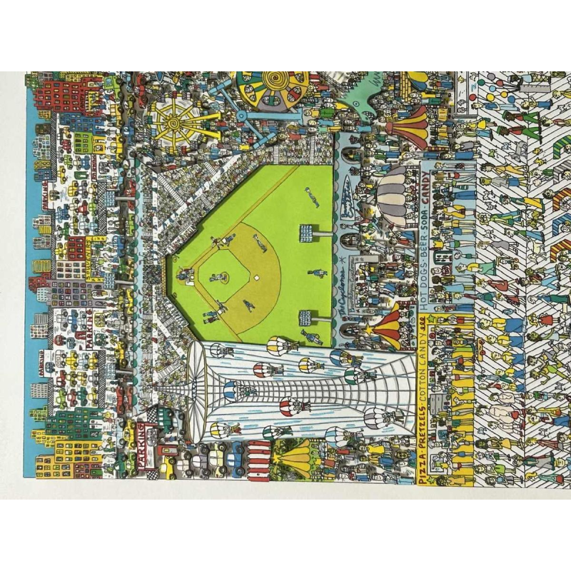 James Rizzi The last stop is Coney island, 3D zeefdruk gesigneerd, genummerd 258/350, gedateerd 2003