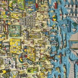 James Rizzi « The last stop is Coney island », sérigraphie 3D signée, numérotée 258/350, datée de 2003