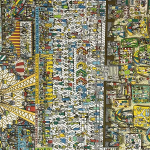 James Rizzi The last stop is Coney island, 3D zeefdruk gesigneerd, genummerd 258/350, gedateerd 2003