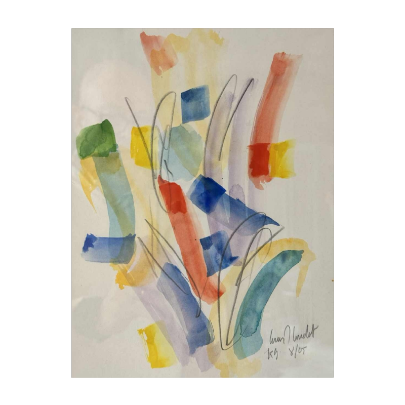 Louis-Marie LONDOT “Abstractie II” aquarel op papier, 2005