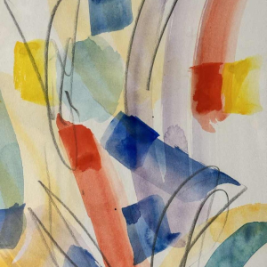Louis-Marie LONDOT “Abstractie II” aquarel op papier, 2005