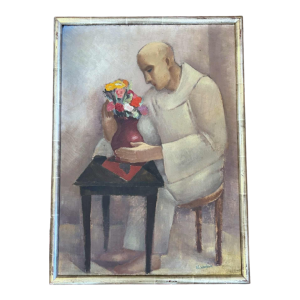 Edgar SCAUFLAIRE (1893-1960) painting oil on panel 1952.