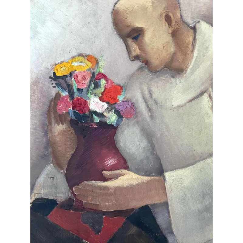 Edgar SCAUFLAIRE (1893-1960) schilderij olieverf op paneel 1952.