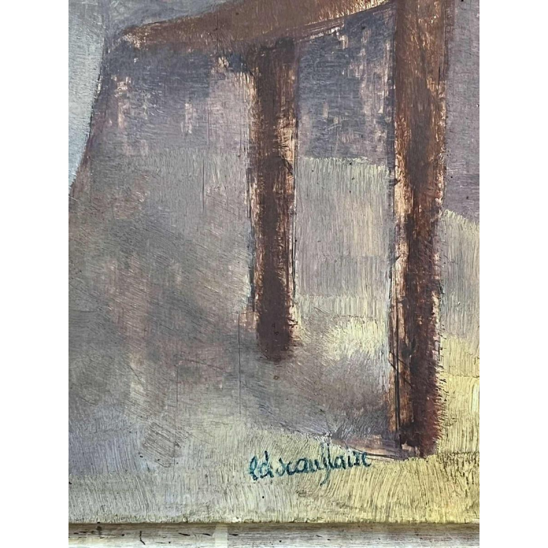 Edgar SCAUFLAIRE (1893-1960) painting oil on panel 1952.