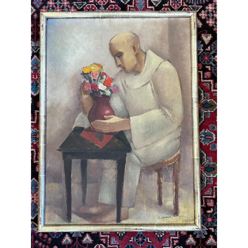 Edgar SCAUFLAIRE (1893-1960) painting oil on panel 1952.