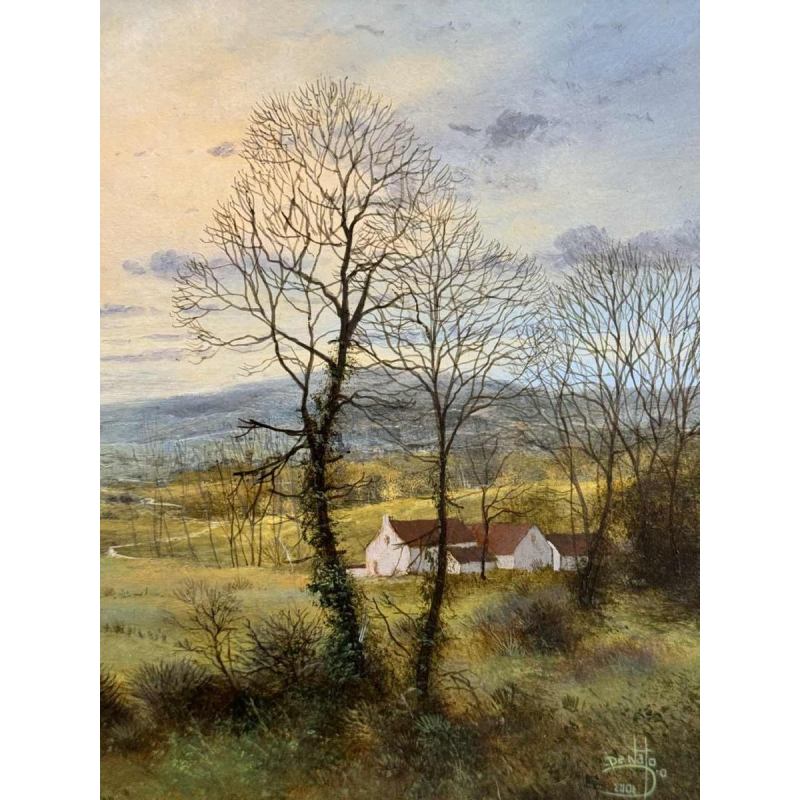 Olivier De Nato ‘Plaine des Fagnes’ painting oil on panel