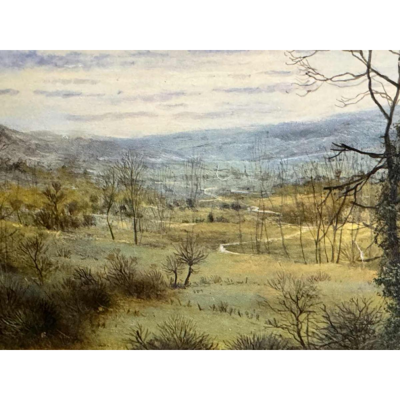 Olivier De Nato « Plaine des Fagnes » peinture huile sur panneau