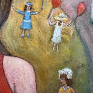 Marcel HOCQ " Lovers on a festive day " painting oil on panel