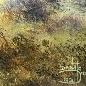 Olivier De Nato « Plaine des Fagnes » peinture huile sur panneau