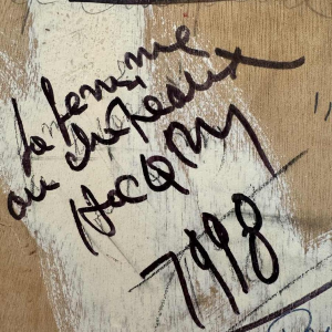 Marcel HOCQ (1933-2021): « De vrouw met de hoed » schilderij olie op paneel