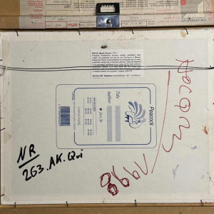 Marcel HOCQ «Nu et homme au chapeau melon» peinture huile sur toile marouflée