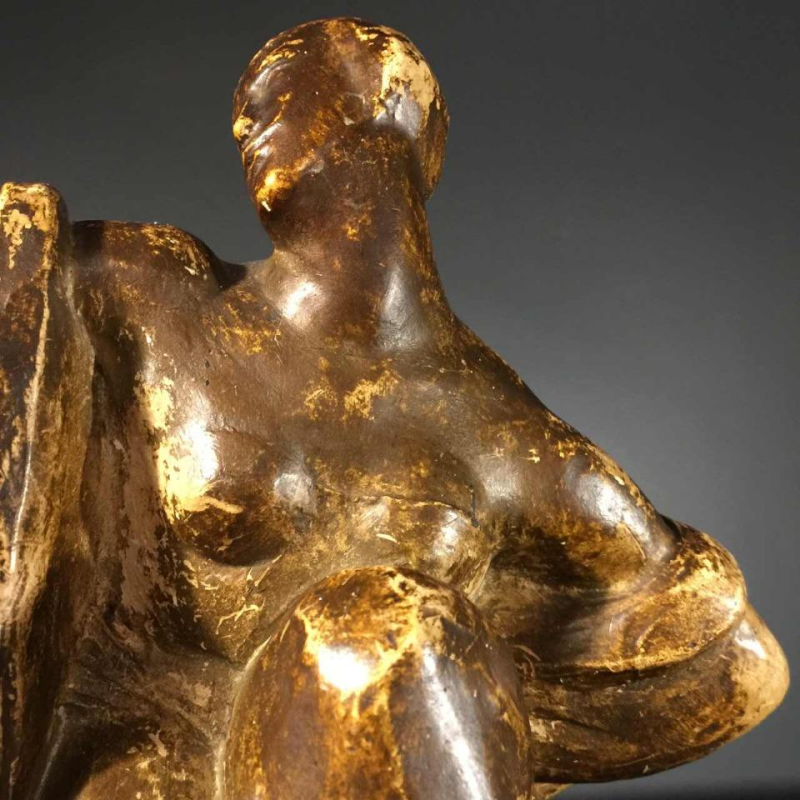 Jean Canneel, WERKPLAATS GIPS 1930, Art Deco sculptuur naakt kubistische vrouw