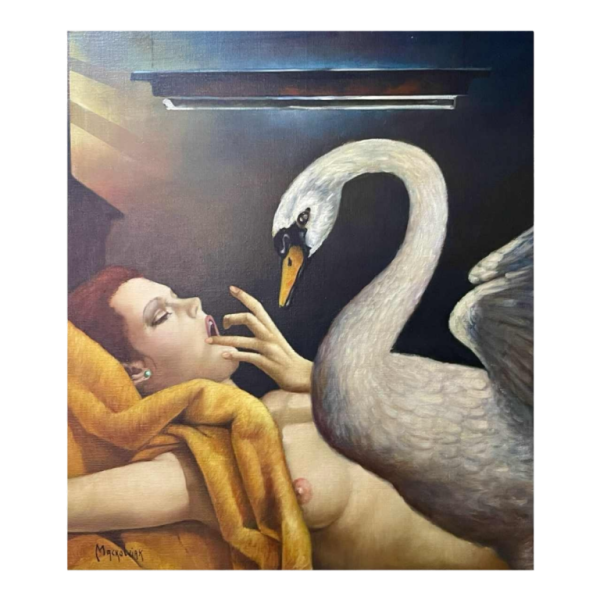 MACKOWIAK ERWIN " Léda " tableau, huile sur toile, 1997