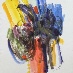 Louis-Marie LONDOT « Abstractie »aquarel op papier, 1997