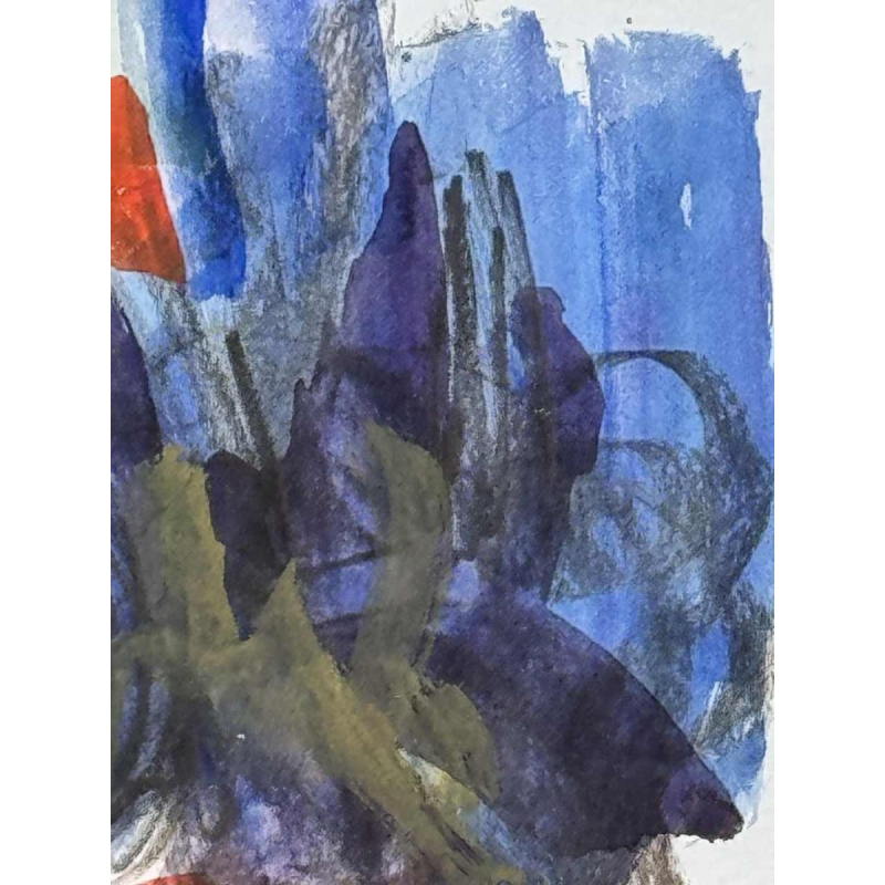 Louis-Marie LONDOT « Abstractie »aquarel op papier, 1997