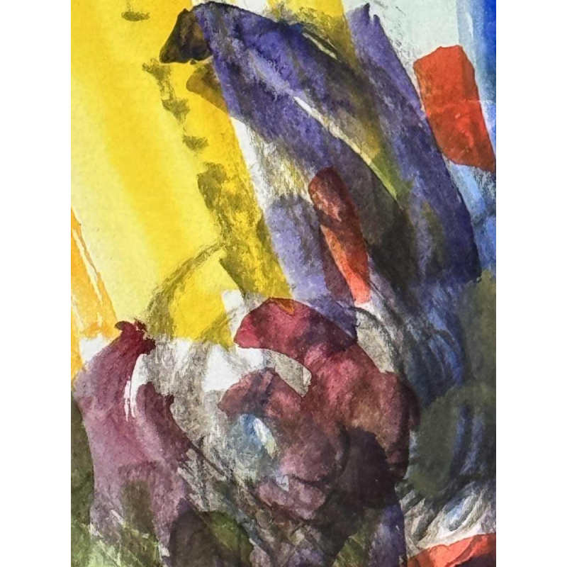 Louis-Marie LONDOT « Abstraction » aquarelle sur papier, 1997