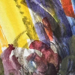 Louis-Marie LONDOT « Abstraction » aquarelle sur papier, 1997