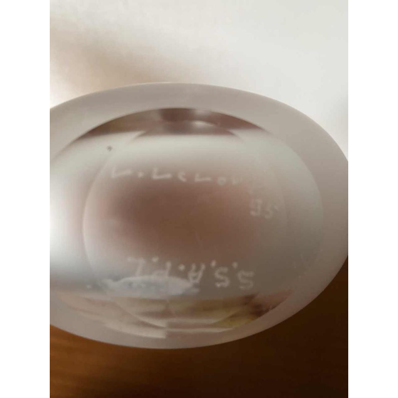 Louis Leloup, vase en cristal soufflé orange, 1995