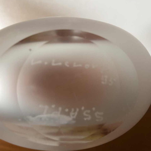 Louis Leloup, orange blown crystal vase, 1995