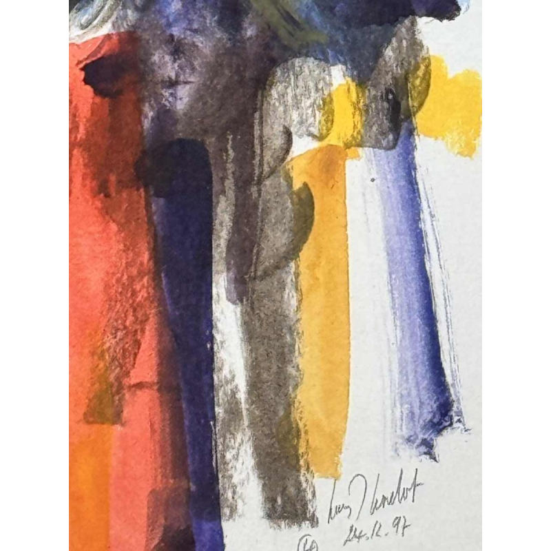 Louis-Marie LONDOT « Abstraction » aquarelle sur papier, 1997