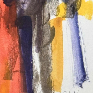 Louis-Marie LONDOT « Abstraction » aquarelle sur papier, 1997