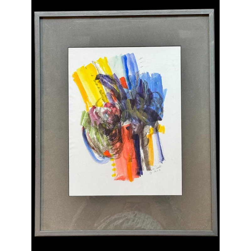 Louis-Marie LONDOT « Abstractie »aquarel op papier, 1997