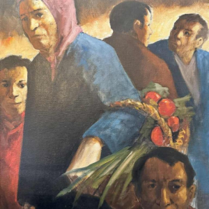 Christian HOCQUET "At the market" oil on canvas