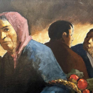 Christian HOCQUET "Au marché" huile sur toile