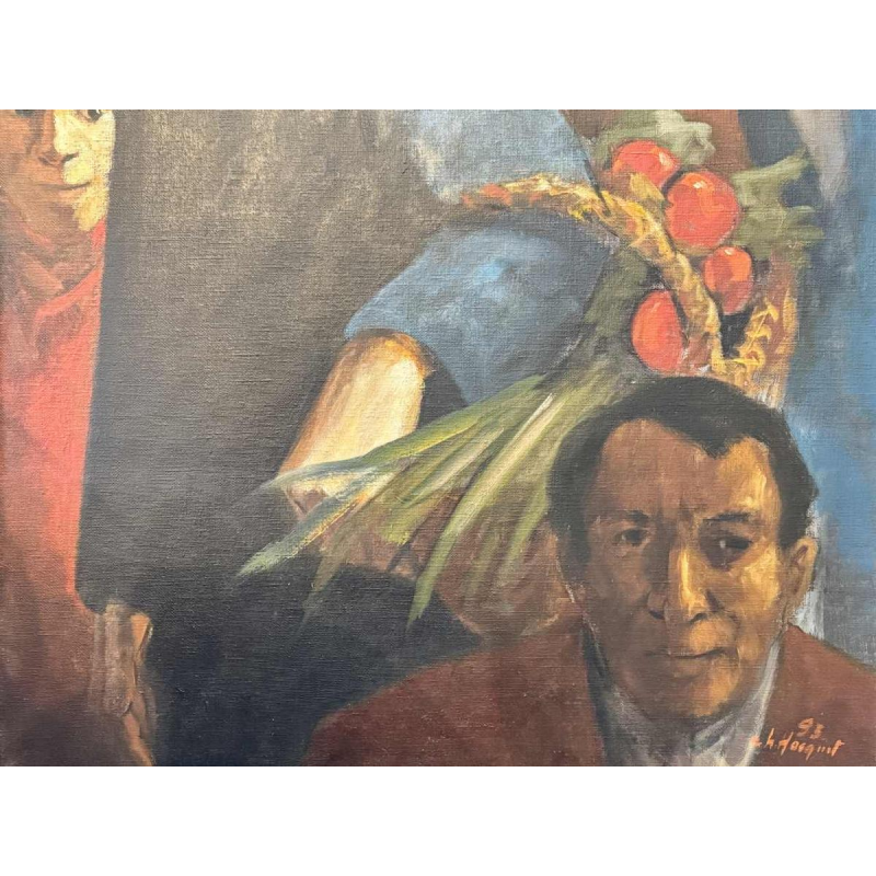 Christian HOCQUET "Au marché" huile sur toile