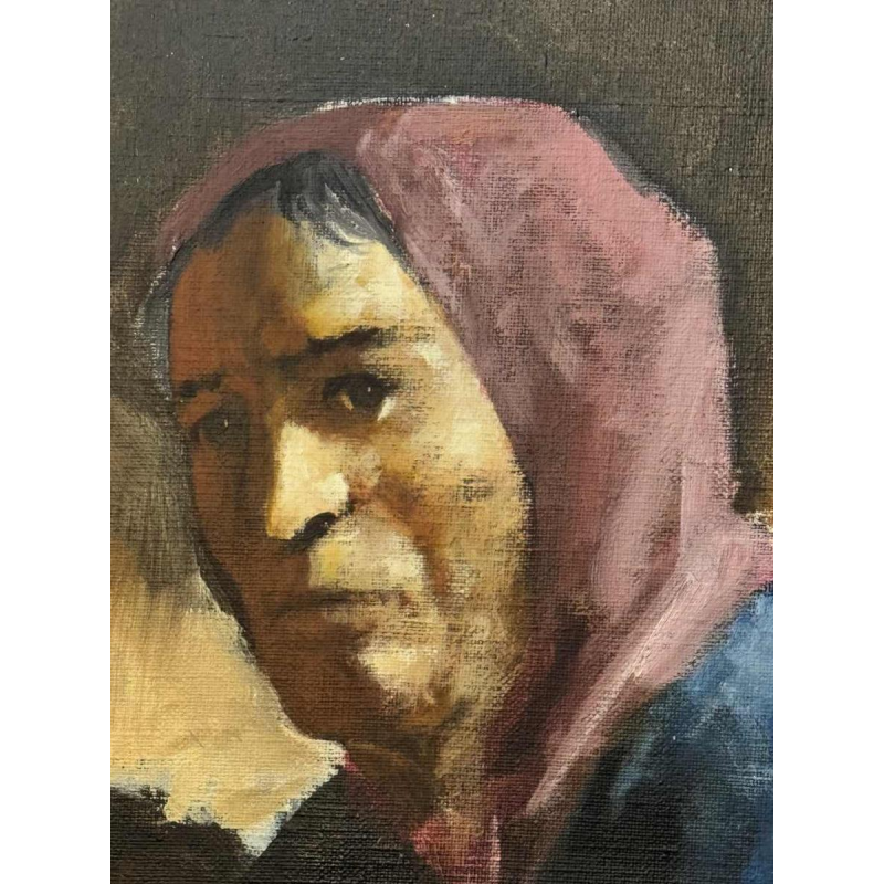 Christian HOCQUET "Op de markt" olie op doek