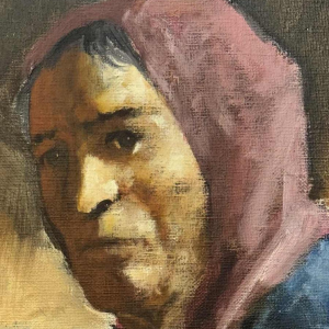 Christian HOCQUET "Op de markt" olie op doek