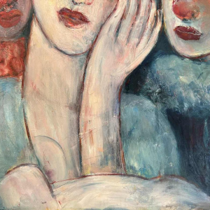 Marcel HOCQ (1933-2021): «Met de clowns » schilderij olie op paneel