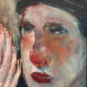 Marcel HOCQ (1933-2021): «Met de clowns » schilderij olie op paneel