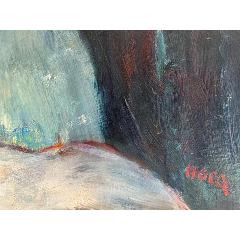 Marcel HOCQ (1933-2021): «Met de clowns » schilderij olie op paneel