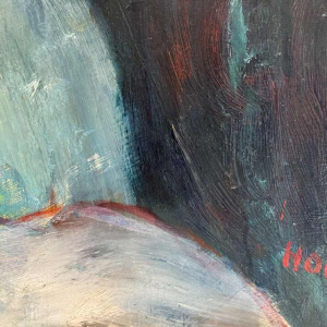 Marcel HOCQ (1933-2021): «Met de clowns » schilderij olie op paneel