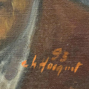 Christian HOCQUET "Op de markt" olie op doek