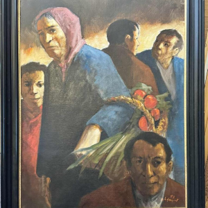 Christian HOCQUET "Au marché" huile sur toile