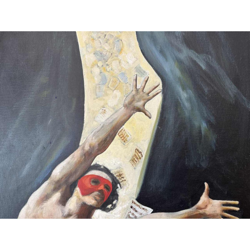 Christian HOCQUET (1935-2014): "Danseur et partitions" peinture